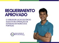 Requerimento do Vereador Lucas Escórcio Solicita Recuperação de Estradas em Murici dos Portelas